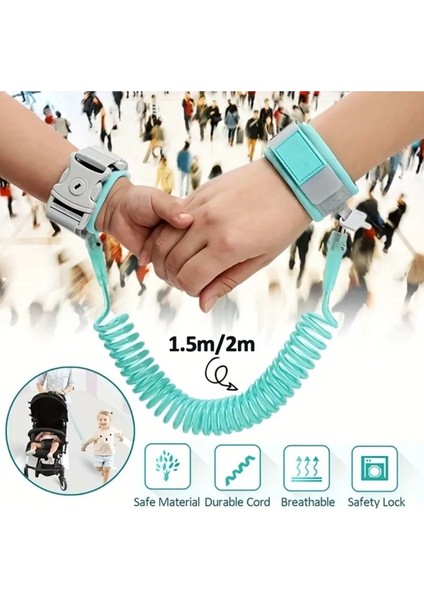 Kilitli Anti Kayıp Çocuk Kaybolma Önleyici Ebeveyn Çocuk Bağlayıcı Bileklik Kelepçe Çocuk Tasması