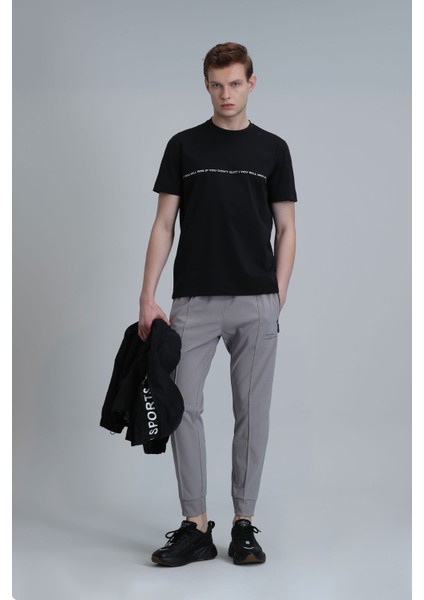 Carlos Modern Grafik T- Shirt Siyah