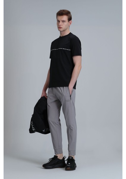 Carlos Modern Grafik T- Shirt Siyah