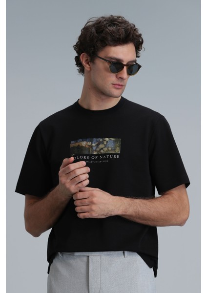 Bıanca Modern Grafik T- Shirt Siyah