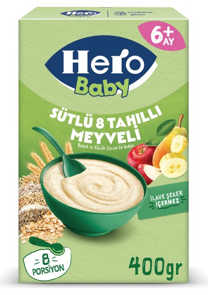 Sütlü 8 Tahıllı Meyveli 400 gr x 6 Adet