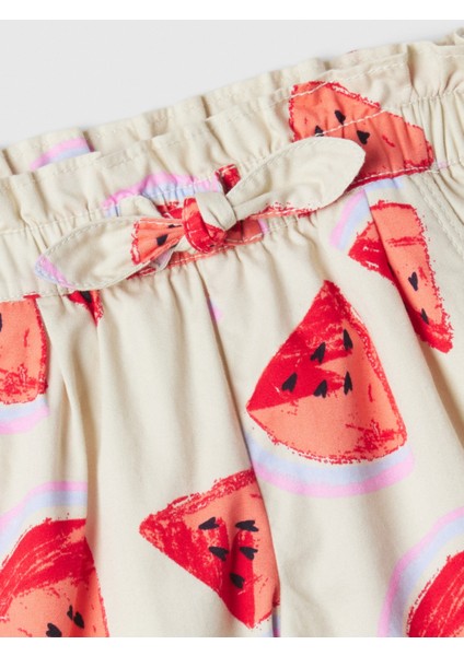 Kız Bebek Kırık Beyaz Desenli Pull-On Şort fiyatları