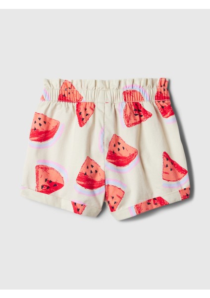 Kız Bebek Kırık Beyaz Desenli Pull-On Şort modelleri