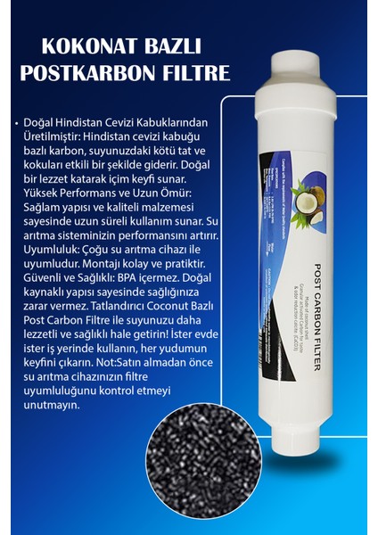 Açık Kasa Su Arıtma Cihazı Uyumlu 10'' Inch 80 Gpd Süper Membranlı 5 Aşama Karbonlu Filtre Seti