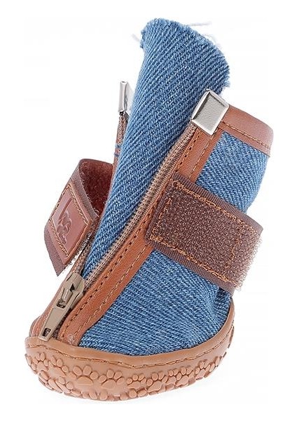 Fermuarlı Taba Dark Denim Köpek Ayakkabısı No 3