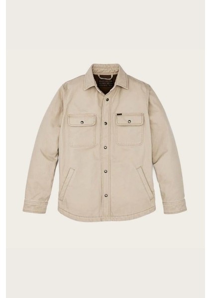 Fleece Lined Overshirt Gray Khaki