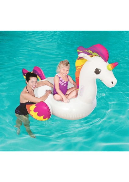 Unicorn Binici Şişme Unicorn Binici Bot Deniz Tek Boynuzlu At Binici Havuz Unicorn Şişme 150X117 cm