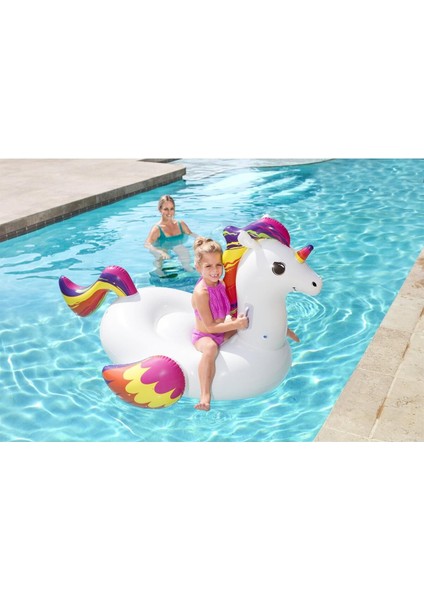 Unicorn Binici Şişme Unicorn Binici Bot Deniz Tek Boynuzlu At Binici Havuz Unicorn Şişme 150X117 cm