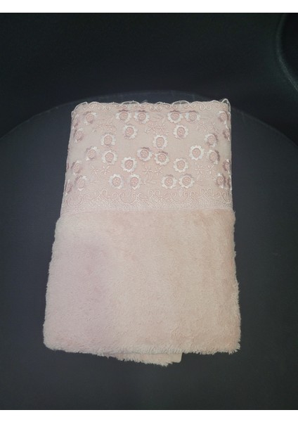 82X47CM Güpürlü Havlu Pembe %100 Bambu Yerli 1 Adet