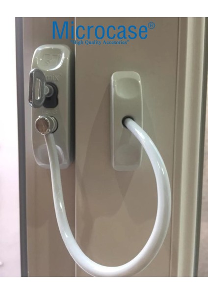 Çelik Halatlı Anahtarlı Kablolu Pvc Kapı Pencere Emniyet Hırsız Çocuk Güvenlik Kilidi - AL5186 1 Adet
