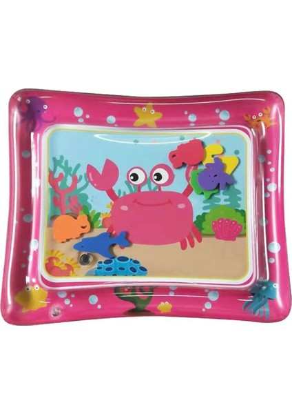 Bebek Su Oyun Matı Tummy Time Aktivite Oyuncağı Su Havuzu - Pembe