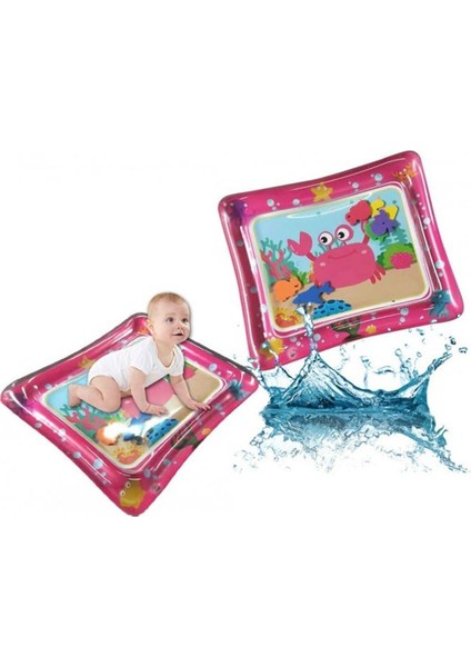 Bebek Su Oyun Matı Tummy Time Aktivite Oyuncağı Su Havuzu - Pembe indirimleri
