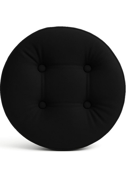 Yuvarlak Oturma Minderi – 40 Cm, Granül Kavçuk Dolgulu, 4 Düğmeli, Döşemelik Kumaş