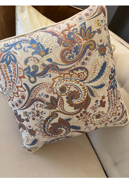 Şal Desenli Kırlent Kılıfı Ekru fırsatları