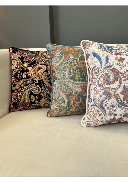 Şal Desenli Kırlent Kılıfı Ekru indirimleri