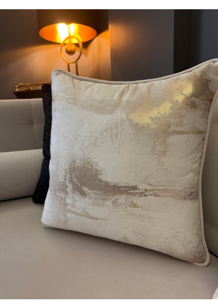 Soft Gold Desenli Kırlent Kılıfı Ekru - Gold fiyatları