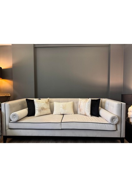 Soft Gold Desenli Kırlent Kılıfı Ekru - Gold modelleri