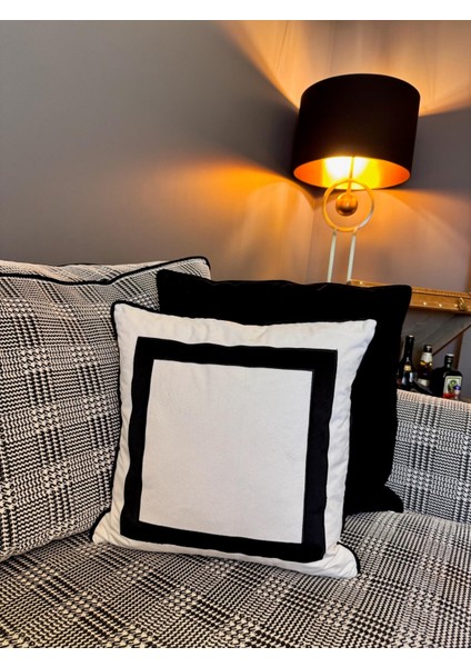 Aplike Kare Çerçeveli Nakışlı Kırnlent Kılıfı