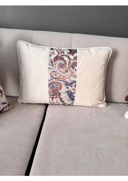 Şal Desenli Kırlent Kılıfı Ekru 35*50 fiyatları