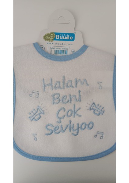 My Baby Kumsal Su Geçirmez Halam Beni Çok Seviyor Baskılı Bebek Mama Önlüğü