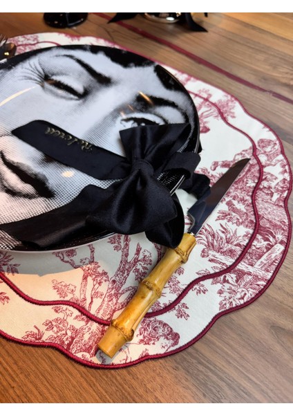 Toile De Jouy 2'li Amerikan Servis Bordo fiyatları