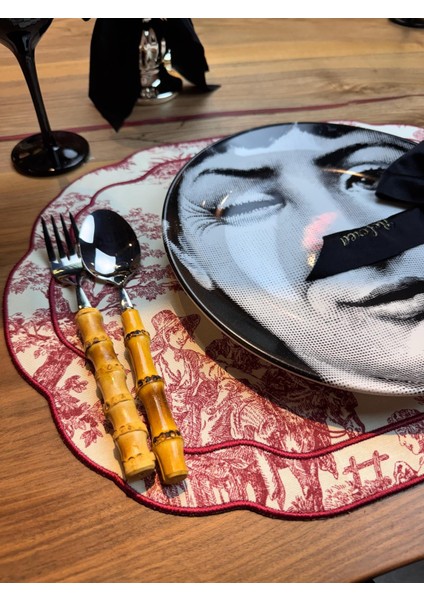 Toile De Jouy 2'li Amerikan Servis Bordo modelleri