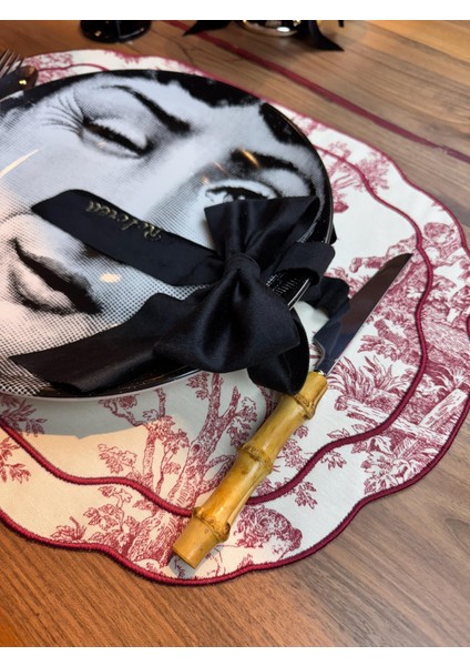 Toile De Jouy 2'li Amerikan Servis Bordo fırsatları