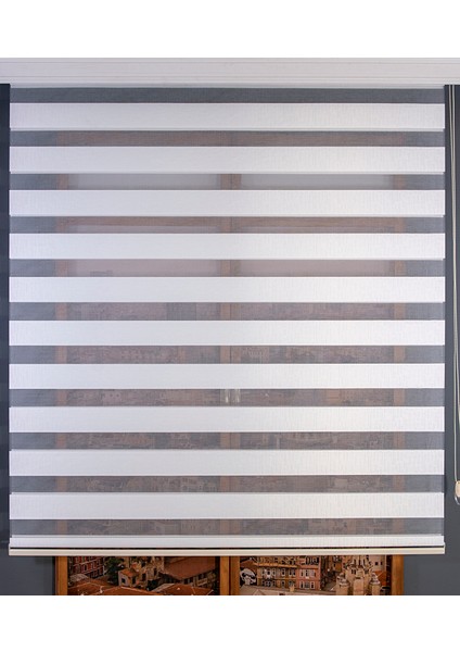 Beyaz Bambu Zebra Perde