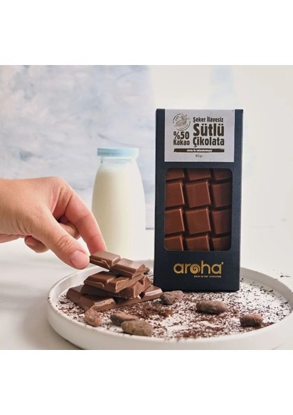 İkili Avantaj Paket %50 Kakao Şeker İlavesiz Sütlü Çikolata - Stevialı - 80 g x 2 Adet fiyatları