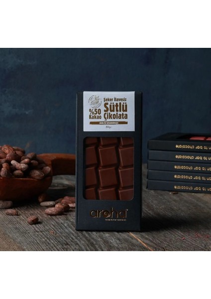 İkili Avantaj Paket %50 Kakao Şeker İlavesiz Sütlü Çikolata - Stevialı - 80 g x 2 Adet modelleri