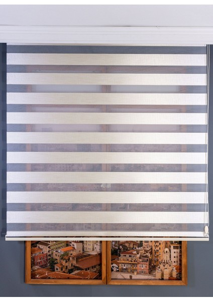 Krem Bambu Zebra Perde