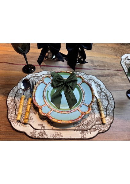 Toile De Jouy 2'li Amerikan Servis Kahverengi fiyatları