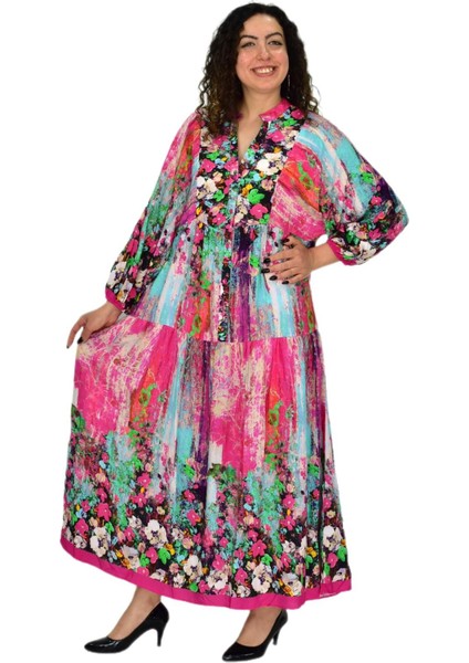 Kadın Kol Lastikli V Yaka Elbise BGL-ST04641 fırsatları