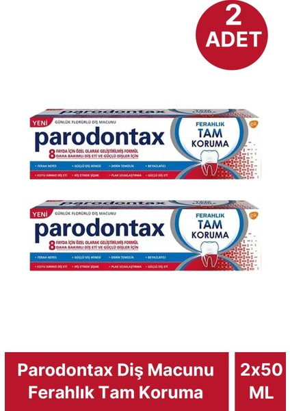 Diş Macunu Ferahlık Tam Koruma 50 ml 2 Adet