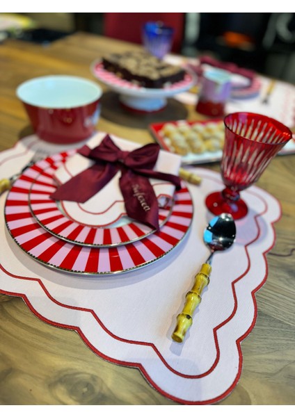 Lucky 2li Amerikan Servis Pembe - Kırmızı