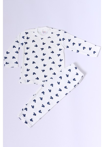 Bebek Pamuk Pijama Takımı Tenkli Baskılı Bisiklet Yaka A2 fiyatları