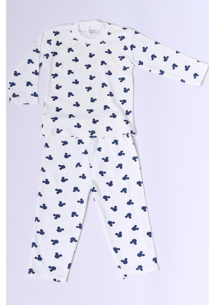 Bebek Pamuk Pijama Takımı Tenkli Baskılı Bisiklet Yaka A2 modelleri