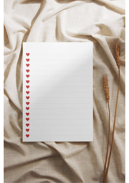 A6 Pinterest Kırmızı Kalpler Çek-Kopar Notepad, Memopad, Note Defteri, To Do List