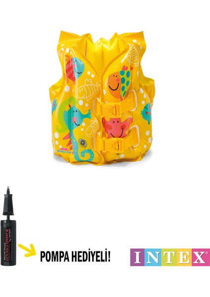 Intex Balık Desenli Yüzme Yeleği Çocuk Havuz ve Deniz Yeleği (3-5 Yaş) 41X30 cm