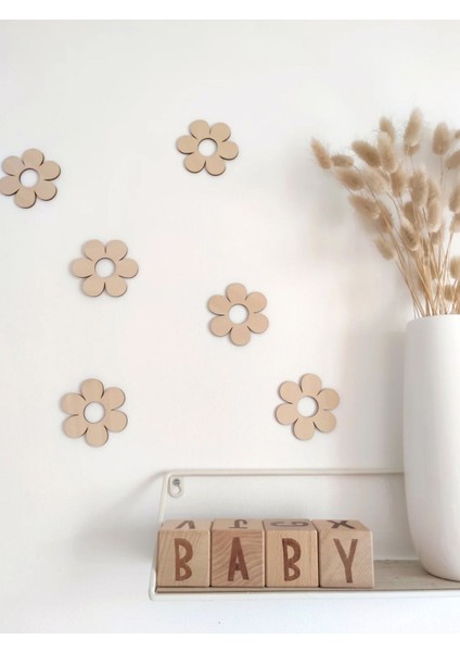 Bohem Şirin Ahşap Papatyalar Çocuk ve Bebek Odası Aksesuarı , Hediyelik