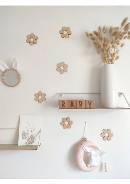 Bohem Şirin Ahşap Papatyalar Çocuk ve Bebek Odası Aksesuarı , Hediyelik fırsatları