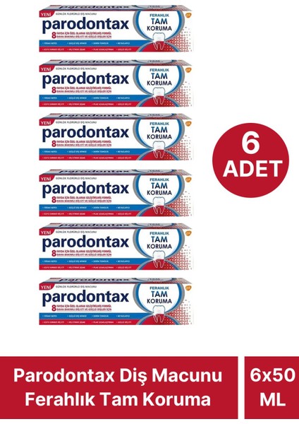 Diş Macunu Ferahlık Tam Koruma 50 ml 6 Adet