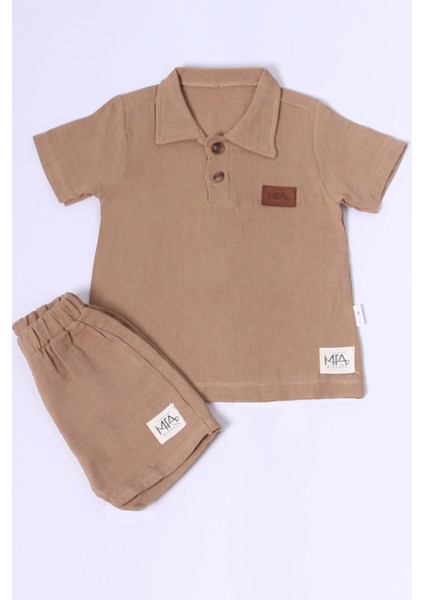 Erkek Bebek Şortlu Takım Polo Yaka Düğmeli Düz Renk E8 fiyatları