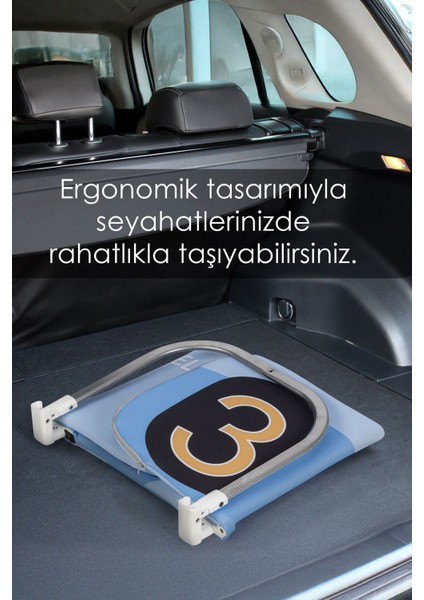 120X42 cm Katlanır Bebek Yatak Bariyeri - Fil Figürlü Koruma Güvenlik Bariyeri Baza Korkuluğu