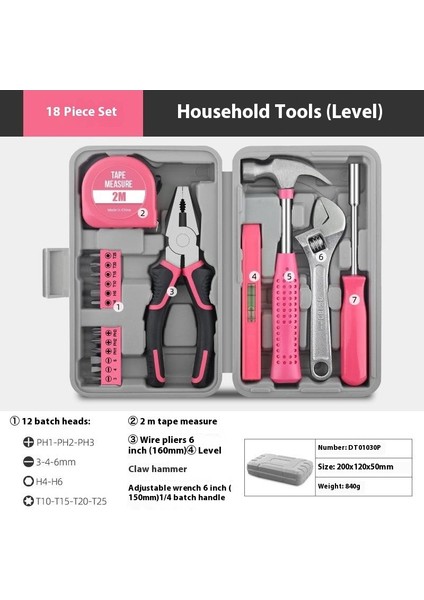 Çok Fonksiyonlu Ev Alet Kutusu Donanım Alet Kitabı Tornavida Şerit Metre Anahtar Manuel Bakım Aletleri (Yurt Dışından)
