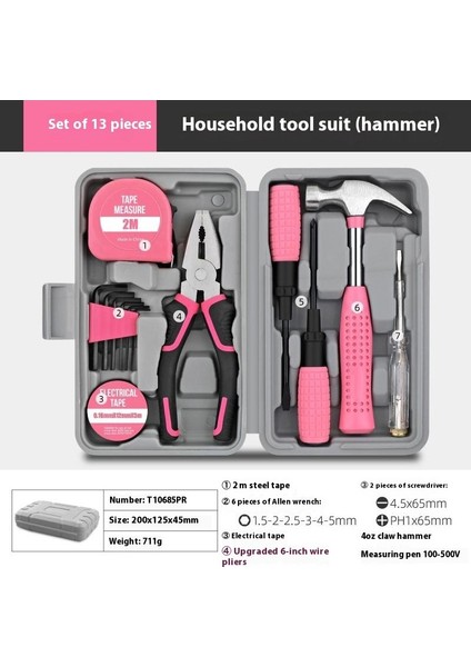 Çok Fonksiyonlu Ev Alet Kutusu Donanım Alet Kitabı Tornavida Şerit Metre Anahtar Manuel Bakım Aletleri (Yurt Dışından)