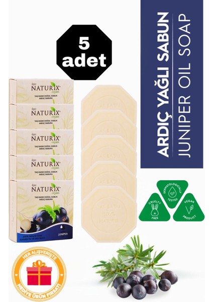 Ardıç Özlü Taş Sabun 5'li Eko Paket Yağ Dengeleyici ve Arındırıcı Bakım - 5X125 gr