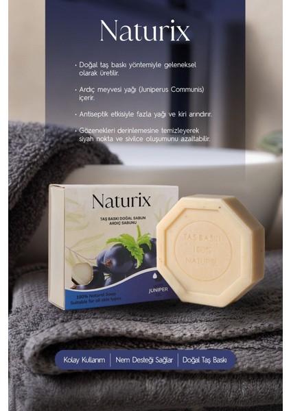 Ardıç Özlü Taş Sabun 5'li Eko Paket Yağ Dengeleyici ve Arındırıcı Bakım - 5X125 gr modelleri