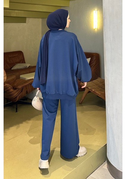 Kapşonlu Pantolonlu Ikili Tesettür Takım Lacivert fırsatları