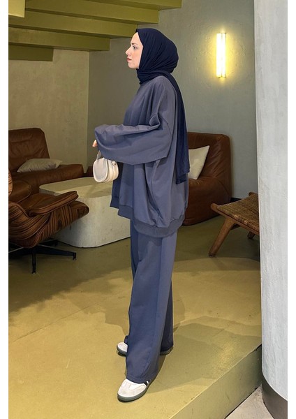 Kapşonlu Pantolonlu Ikili Tesettür Takım Antrasit fiyatları